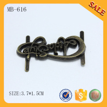 MB616 Custom letter logo antique metal plate